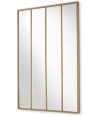 Miroir mural rectangulaire métal doré LINA – L 100 x H 150 cm