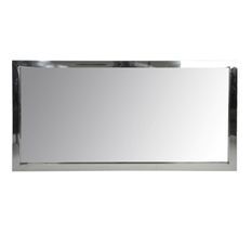 Miroir mural rectangulaire verre et métal argenté Licia 90 cm