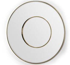 Miroir mural rond art déco en verre et métal doré POVA – Ø 120 cm