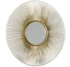 Miroir mural rond en métal doré KARY - Ø 81 cm