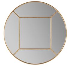 Miroir mural rond design en métal doré KALY - Ø 73 cm