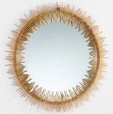Miroir mural rond métal doré Rary