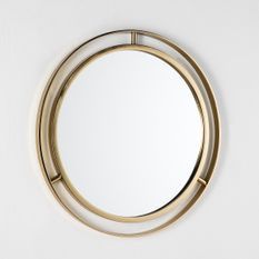 Miroir mural rond métal doré Alma