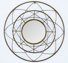 Miroir mural rond métal doré Roxane D 78 cm