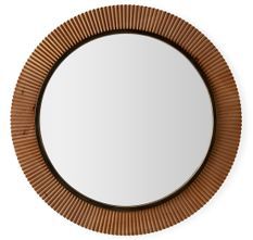 Miroir mural rond métal et bois bicolore VUNA – Ø 108 cm