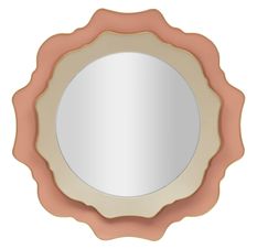 Miroir mural rond rose style romantique Gaby