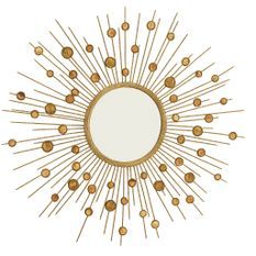 Miroir mural rond ROXA en métal doré et nacré ROXA - Ø 98 cm