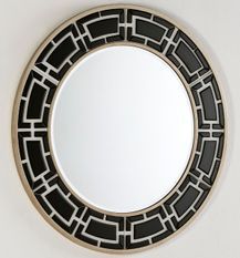 Miroir mural rond verre noir et blanc Octy 110