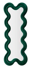 Miroir mural velours vert avec cadre en bois Judi