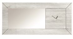 Miroir rectangulaire avec horloge bois de chêne gris Maeva