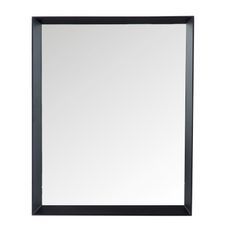 Miroir rectangulaire verre et bois noir Narsh - Lot de 2