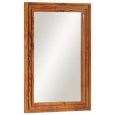 Miroir salle de bain 50x70 cm bois massif d'acacia et verre