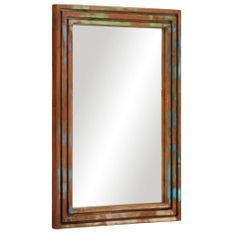 Miroir salle de bain 50x70 cm bois massif d'acacia et verre