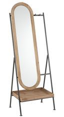 Miroir sur pied avec étagère et crochet bois Patricia L 60 cm
