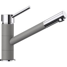 Mitigeur, robinet cuisine, bec droit orientable 360ø, BLANCO KANO, chromé et alumétallic, robinetterie cartouche céramique