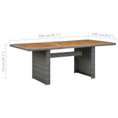 Mobilier à dîner 9 pcs avec coussins Résine tressée Gris clair 12