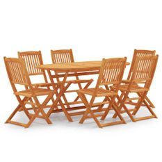 Mobilier à dîner d'extérieur pliable 7 pcs Bois d'eucalyptus 2