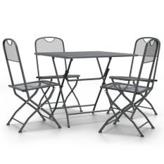 Mobilier à dîner de jardin 5 pcs Maille Métal Anthracite 2