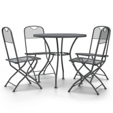 Mobilier à dîner de jardin 5 pcs Maille Métal Anthracite 5