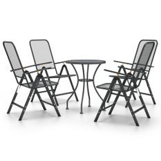 Mobilier à dîner de jardin 5 pcs Maille Métal Anthracite 4