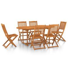 Mobilier à dîner de jardin 7 pcs Bois d'acacia solide