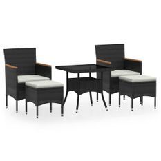 Mobilier à dîner de jardin 9 pcs résine tressée et verre trempé