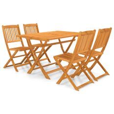 Mobilier à dîner de jardin pliable 5 pcs Bois d'acacia solide