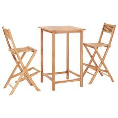 Mobilier de bar 3 pcs Bois de teck solide