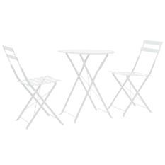 Mobilier de bistro 3 pcs Acier Blanc