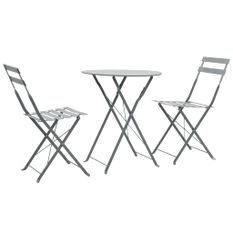 Mobilier de bistro 3 pcs Acier Gris