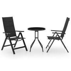 Mobilier de bistro 3 pcs Noir et anthracite