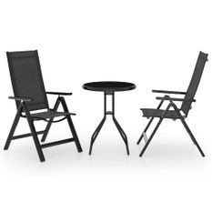 Mobilier de bistro 3 pcs Noir et anthracite 2