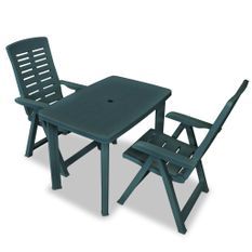 Mobilier de bistro 3 pcs Plastique Vert 2