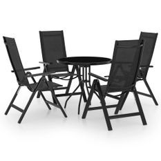 Mobilier de bistro 5 pcs Noir et anthracite 2