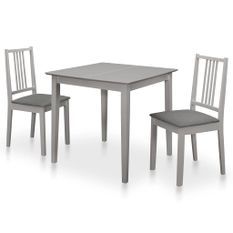 Mobilier de salle à manger 3 pcs MDF Gris