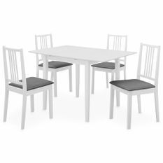 Mobilier de salle à manger 5 pcs MDF Blanc