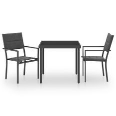 Mobilier de salle à manger d'extérieur 3 pcs Acier 2