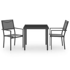 Mobilier de salle à manger d'extérieur 3 pcs Acier 3