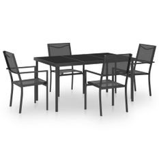 Mobilier de salle à manger d'extérieur 5 pcs Acier 4