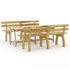 Mobilier de salle à manger de jardin 3 pcs Bois de pin imprégné 4