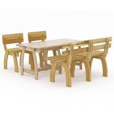 Mobilier de salle à manger de jardin 4 pcs Bois de pin imprégné