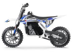 Moto cross électrique 500W MX blanc et bleu