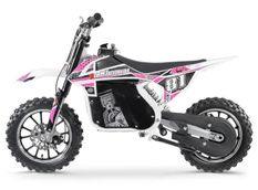 Moto cross électrique 500W MX blanc et rose