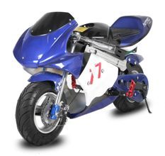 Moto de course électrique 1000W Racing bleu