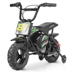 Moto électrique enfant avec petites roues 250W 24V vert Strike