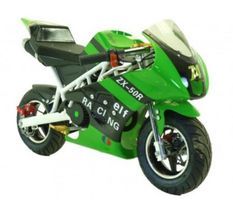 Moto pocket piste Racing 50cc vert