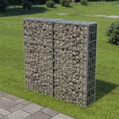 Mur à gabion avec couvercles Acier galvanisé 100x20x100 cm