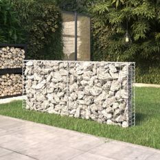 Mur à gabion avec couvercles Acier galvanisé 200 x 20 x 85 cm