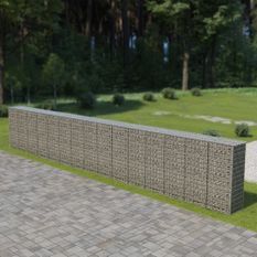 Mur à gabion avec couvercles Acier galvanisé 900 x 50 x 150 cm