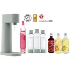MYSODA - Pack Machine Woody Pigeon (Machine+1 cylindre+3 bouteilles 1L+3 concentrés 685ml (1 Cola+1 Orange+1 Limonade)